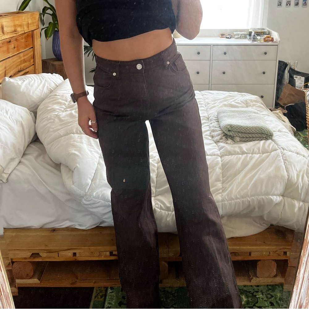 Brown High Waisted Relaxed Fit Jean